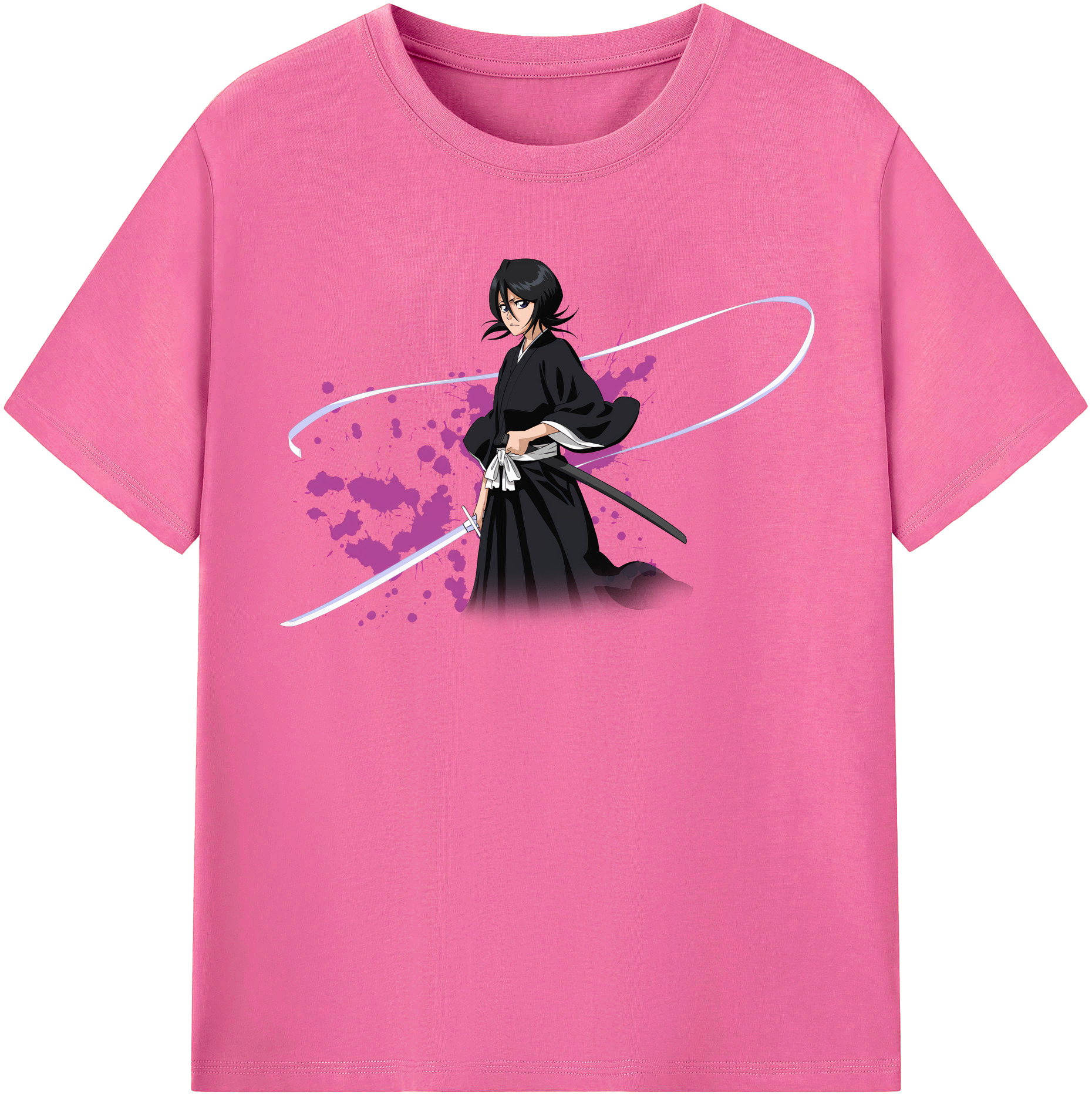 （画像用） ブリーチ 朽木ルキア BLEACH Kuchiki Rukia レディースカジュアルプリントTシャツ（綿100％）